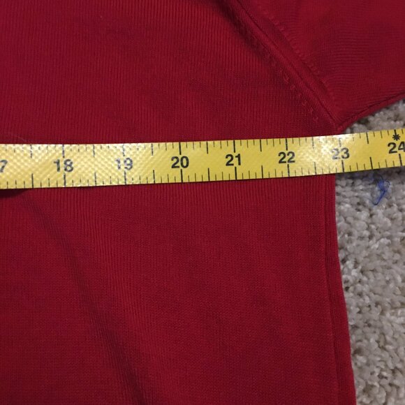 Vintage Candy Apple Red Knit Double Breasted Academic Sweater - Picture 9 of 12